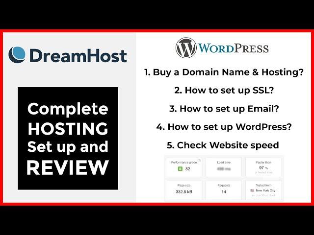 DreamHost Setup & Review in 2018 | Domain, hosting, email & SSL setup | Speed Test & Support