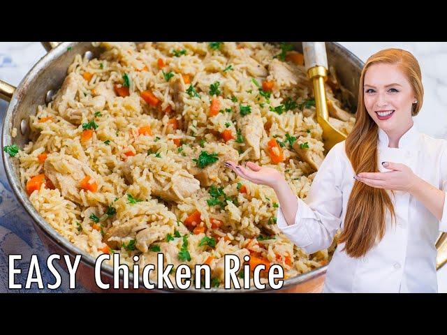 EASY Chicken Rice Pilaf Recipe (Плов с Курицей) - Family-Favorite!!