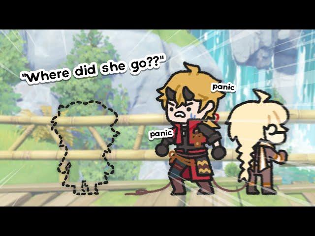 Thoma's ENG VA babysits Lumine's and Aether's VAs | Genshin Impact stream clip animatic