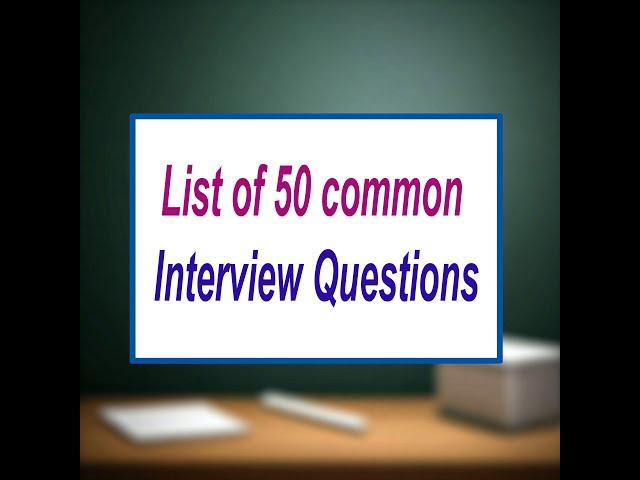 List of 50 common interview questions | General interview questions #learnenglish #englishlearning