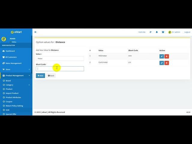 Unit Management  Laravel Multi Vendor Ecommerce Advanced CMS