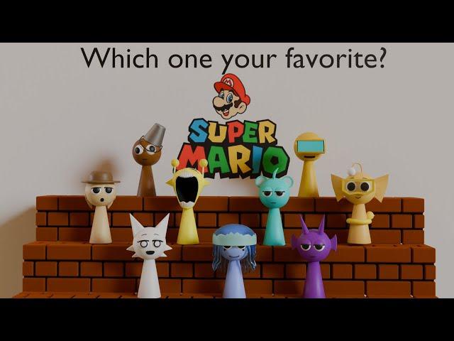 Sprunki : Super Mario Bros Theme Sounds on Different Music Instrument