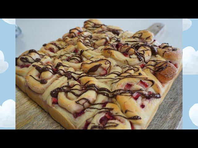 Strawberry Rolls | Soft Fluffy | Bread Recipe
