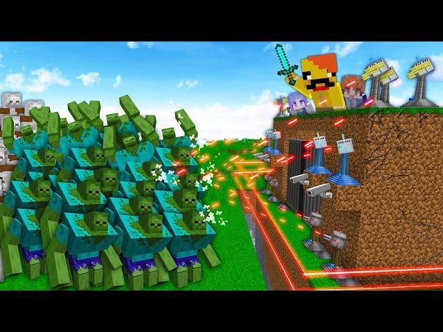 Mutant zombie vs castle wall in minecraft