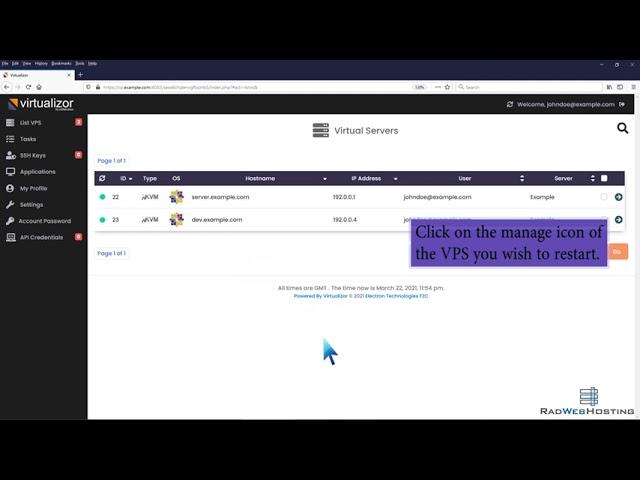 How to Reboot or Restart Your VPS using Virtualizor - Rad Web Hosting