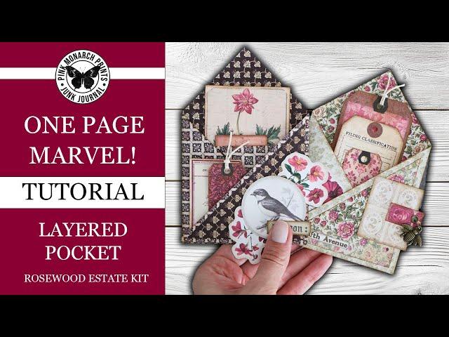 One Page Marvel! Square Paper to Layered Junk Journal Pocket - Tutorial