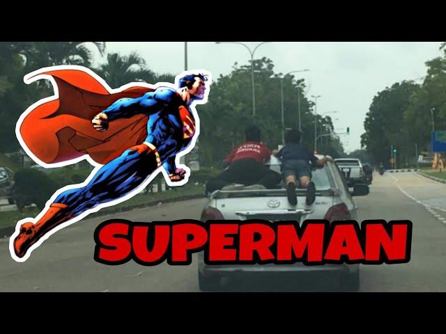 BOYS STUNT ON TOP OF MOVING CAR