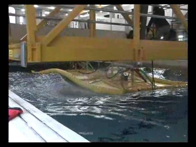 WM 7 on test in the wave-tank at Plymouth University. March 2013