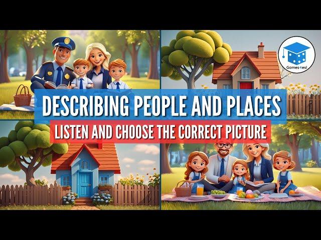 Describing People & Places | English Listening Practice with Pictures