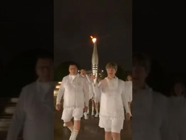 The Olympic Flame Paris 2024 #paris2024  #olympics2024  #olympicflame #olympics #shorts #cermoney
