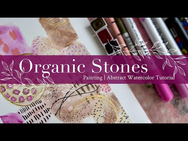 Easy Organic Stone Shape Painting | Abstract Watercolor Tutorial