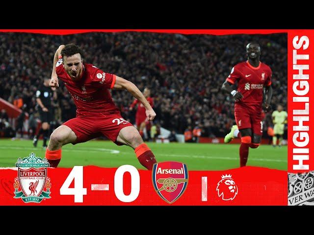 Highlights: Liverpool 4-0 Arsenal | Mane, Jota, Salah & Minamino net