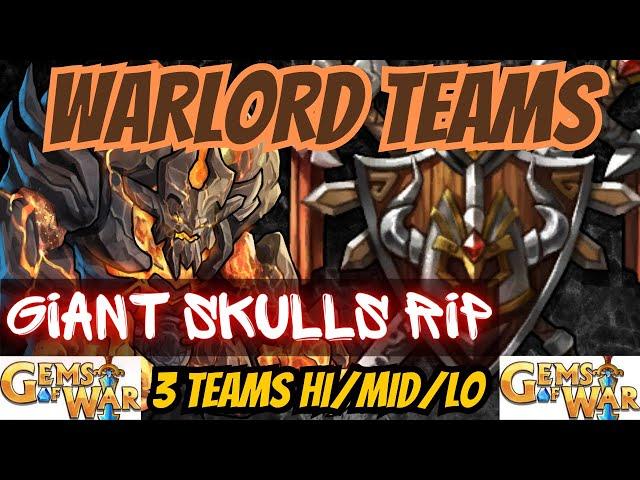 FAST Gems of War Warlord Teams 2023 | 3 Teams Hi/MID/LOW for the Warlord Class Trials Event Guide