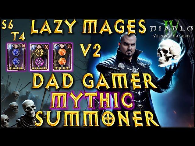 S6 T4 V2 Mythic LAZY MAGES Summoner Necromancer Build Diablo 4 VoH