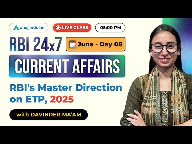 Finance Current Affairs | GA for RBI Exam 2025 | RBI 247 Anuj Jindal | RBI Grade B Preparation 2025