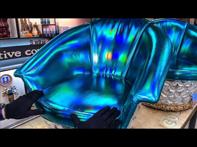 How to Make an Amazing piece of Furniture out of old Armchairs / Mermaid Сhairs of Foil and Epoxy.