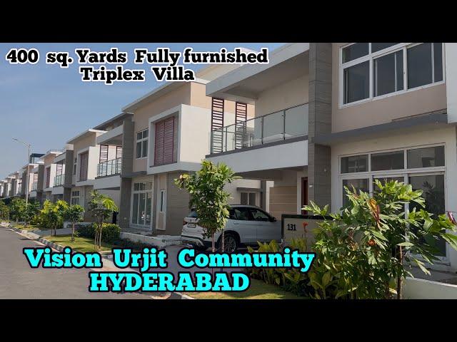 || 400 sq yards || Fully furnished Luxury Triplex villa for sale in gated community, Hyderabad