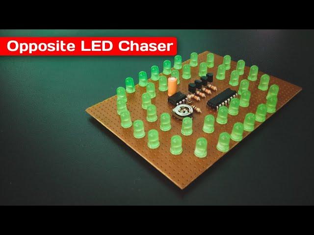 Opposite running LED chaser using 4017 IC