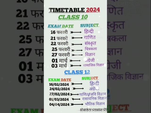 Class 10th 12th Ruting 2024