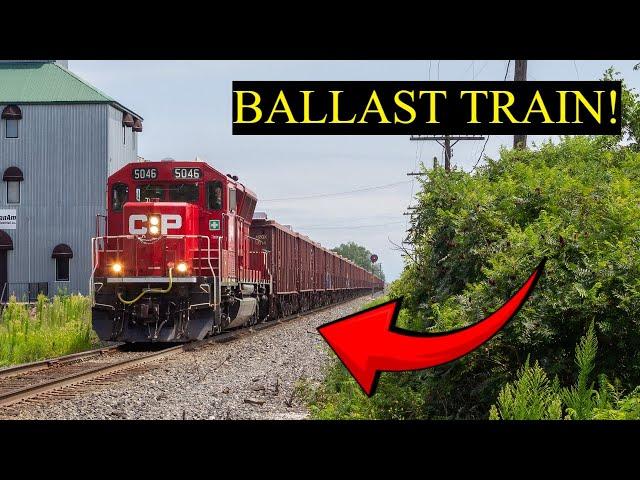 CPKC Ballast Train with CP 5046 on the Windsor Sub! Loud Horn!