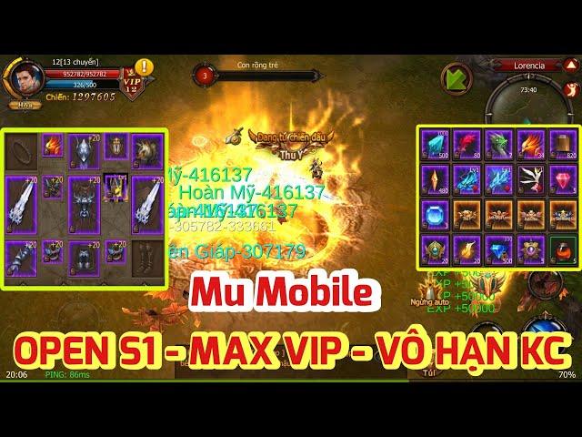 Game Lậu Mu Mobile - Open S1 Max Vip 12 , Vô Hạn KC , Free Trang Bị +20 Cực Mạnh