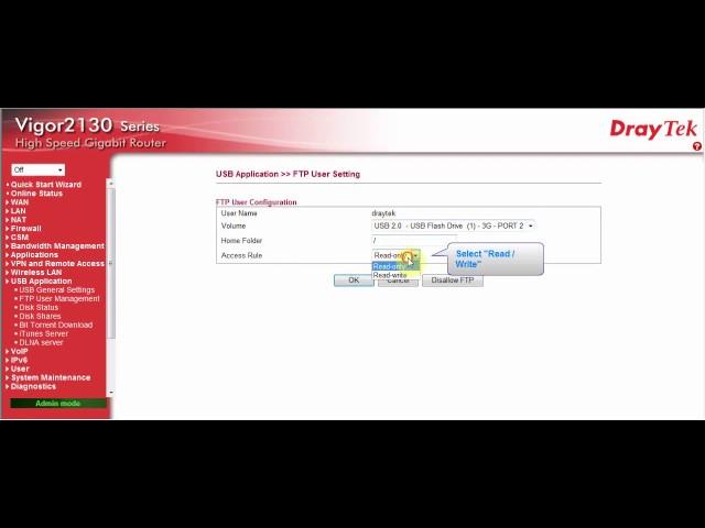 DrayTek Vigor2130  USB Application   FTP file sharing draytekvietnamcom