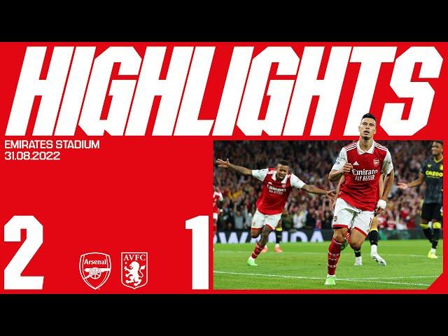 HIGHLIGHTS | Arsenal vs Aston Villa (2-1) | Gabriel Jesus and Martinelli make it five wins!