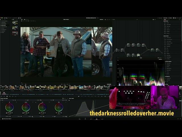 movie color grading in Davinci Resolve for my feature film "the darkness rolled over her"