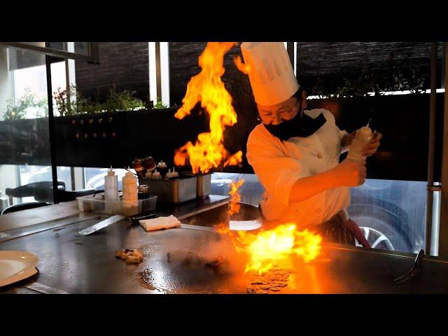 Amazing teppanyaki master's show, Assorted special course dishes