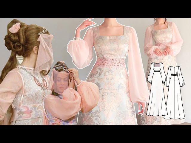 Making a Maxi Evening Dress Inspired By 3 Nuts for Cinderella + Sewing Pattern 