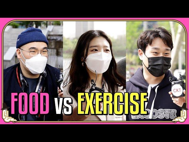 Asked Random People Which One They Would Prefer [FOOD VS EXERCISE]