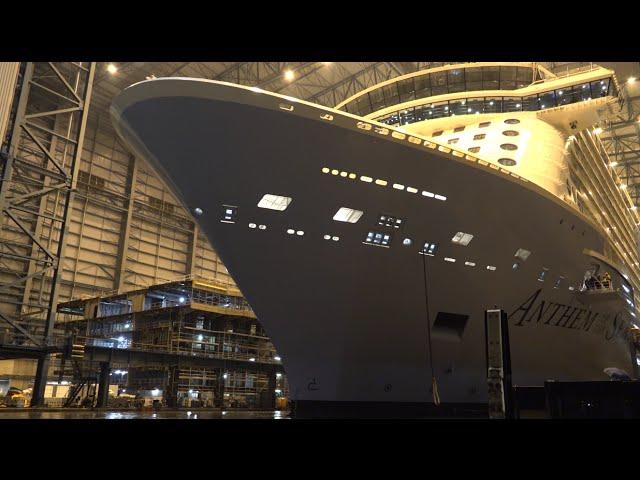 4K Video | Highlights ANTHEM OF THE SEAS float out at Meyer Werft Shipyard