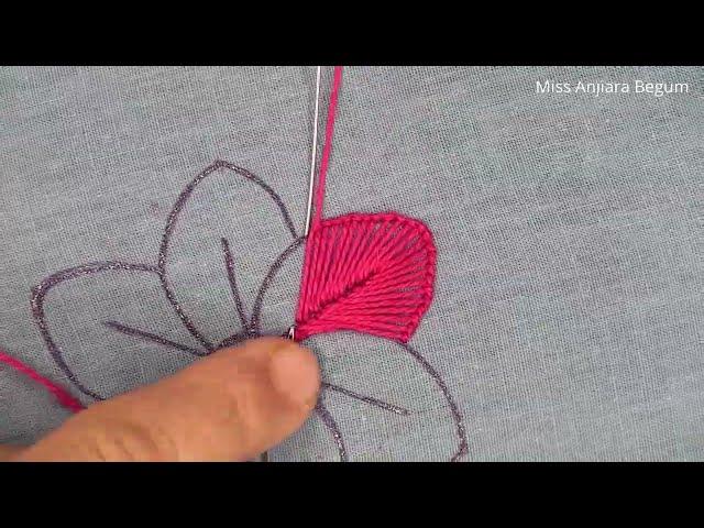 Blanket Stitch Flower Patel Embroidery Design, Hand Embroidery Easy Flower Design New