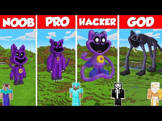 CatNap Statue Build Battle Challenge - Noob vs Pro vs Hacker vs God - Minecraft Animation