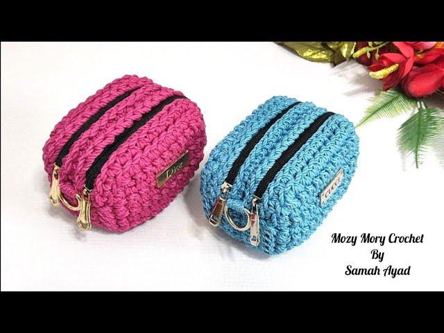 محفظه كروشيه مربعة الشكل سهله وبسيطه للمبتدئين crochet wallet