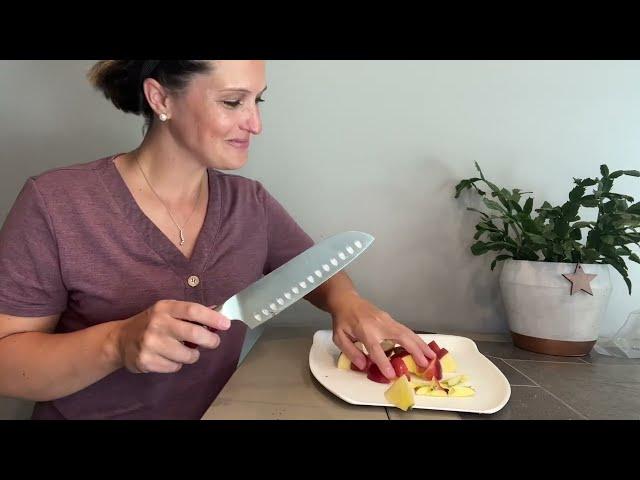 Slice, dice, and conquer the kitchen with the KnifeSaga Santoku knife!