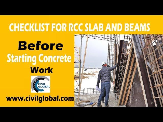 checklist for beam and slab before staring concrete