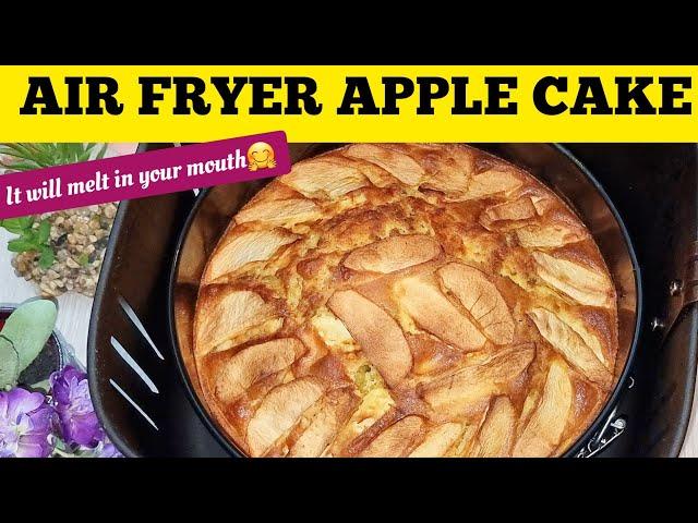 SIMPLE AIR FRYER FRENCH APPLE CAKE RECIPE. THIS CAKE WILL MELT IN YOUR MOUTH