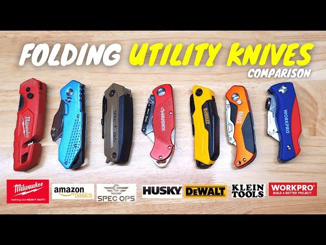 7 Folding Utility Knives Tested! (Milwaukee vs DeWALT vs HUSKY vs Amazon vs WorkPro vs SpecOps)