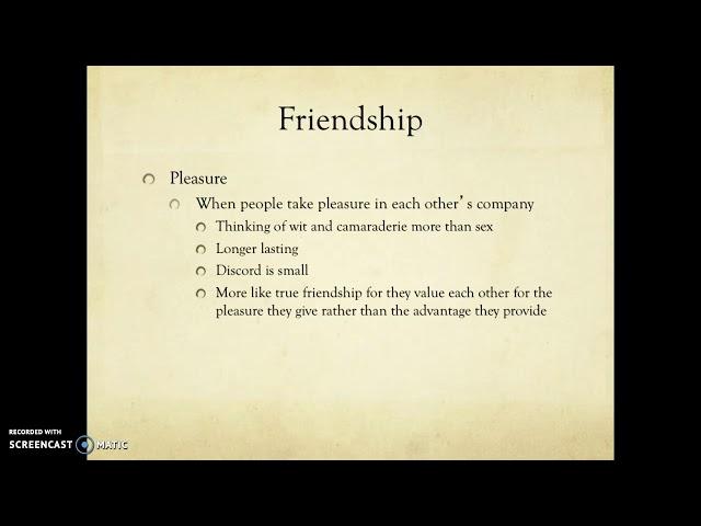 Aristotle, Virtue Ethics Lecture 6: Friendship