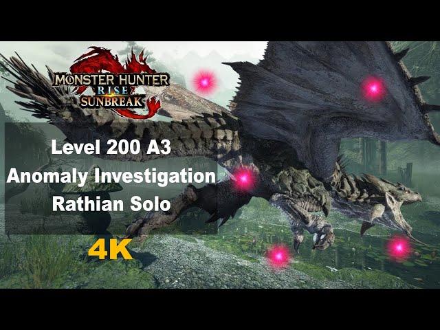 MHR Sunbreak Lvl 200 A3 Anomaly Investigation Solo - Rathian