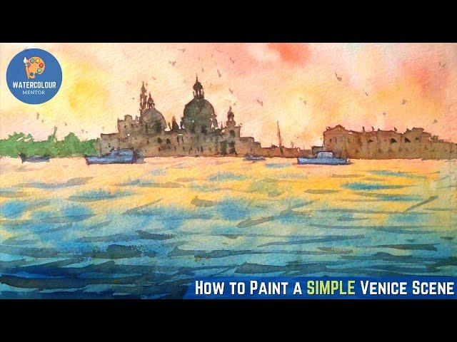 HOW TO PAINT WATERCOLOUR For Beginners - Easy VENICE Landscape