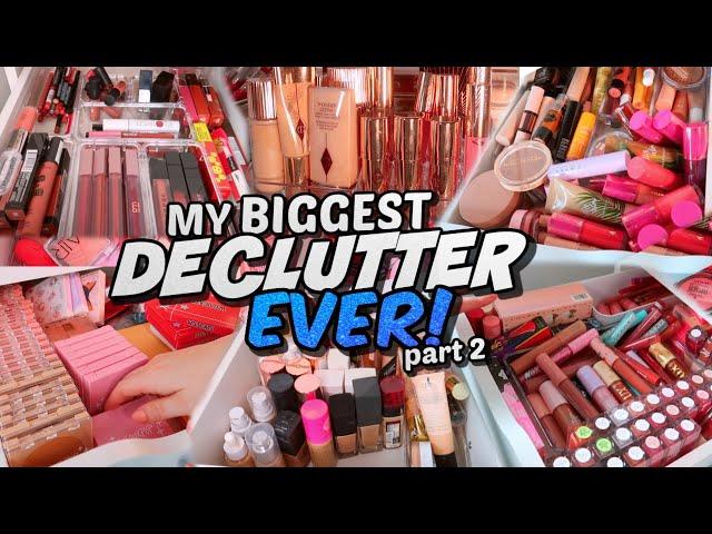 MAKEUP COLLECTION DECLUTTER! Yes..ANOTHER ONE  PART 2 (Charlotte Tilbury, Rare Beauty & Drugstore)