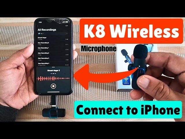 How to connect k8 wireless microphone iphone | k8 wireless microphone connect to iphone #k8mic