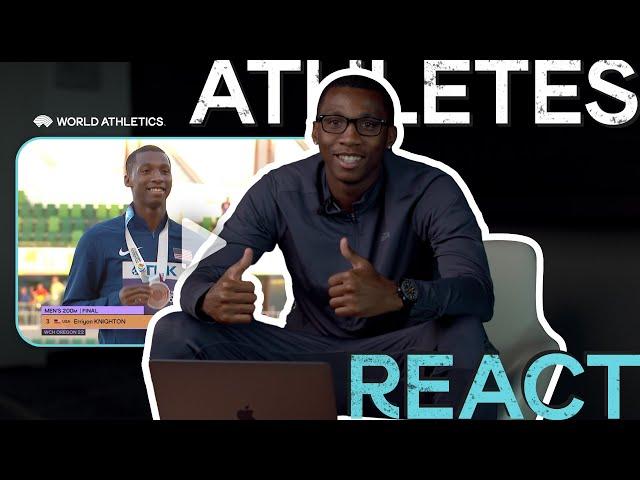 Fastest teenager ever reacts to his 200m semi-final and final at the World Champs | Athletes React