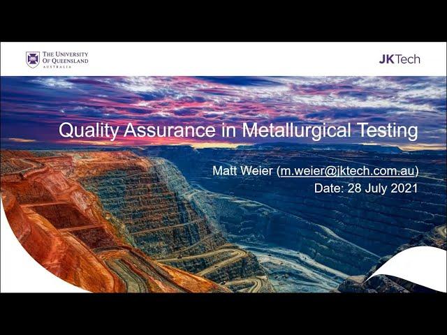 JKTech - JK Webinar: Quality Control for Metallurgical Tests - July 2021