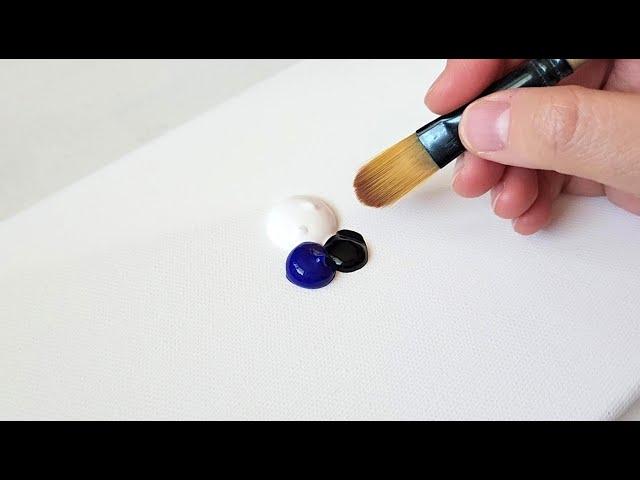 How to paint Winter in 3 Colors / Acrylic Painting for Beginners