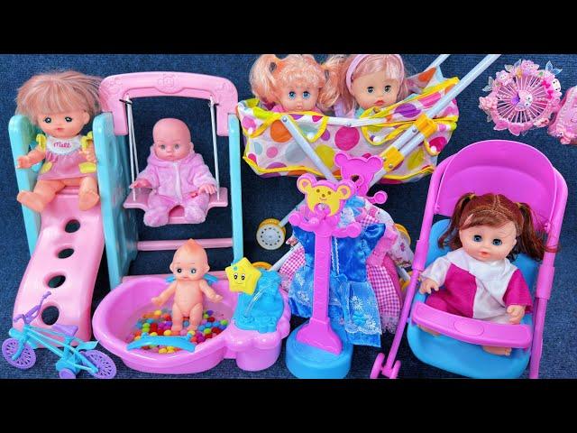 7 Minutes Satisfying with Unboxing Cute Doll Swing Toys，Baby Stroller Playset ASMR | Review Toys