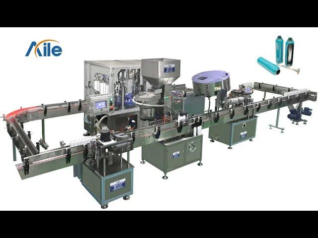 AILE Cosmetic Pharm Food Aerosol Automatic BOV Bag On Valve Aerosol Filling Machine Line(SHOW)