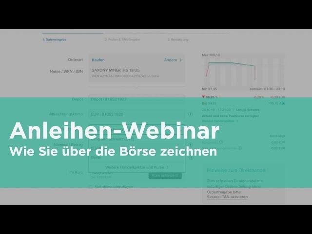 Webinar: Anleihen über die Börse zeichnen